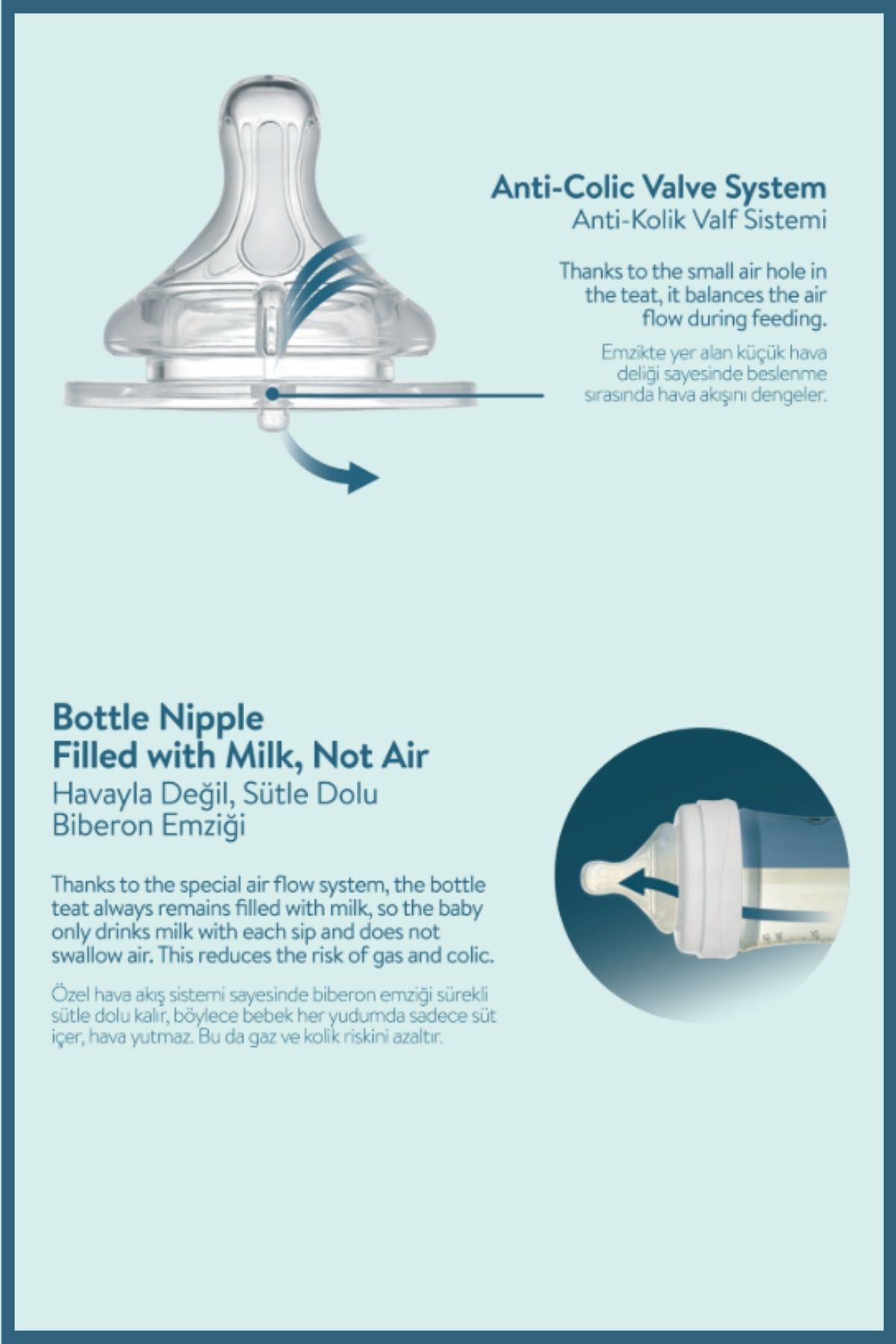 MOOMA Kindy Antikolik PP Biberon 250ml 18+ Ay Hızlı Akış - Ball Blue fotoğrafı 3 (önizleme)