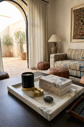 Sarıkaya Granit Doğal Beyaz Mermer Düzenleyici Kutu | Dekoratif Tabak