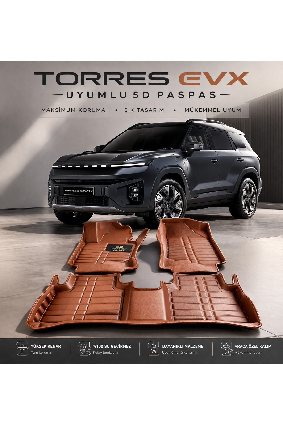 B-Garaj Torres Evx – 5D – Premium Pvc Deri Havuzlu Paspas - Fiyatı