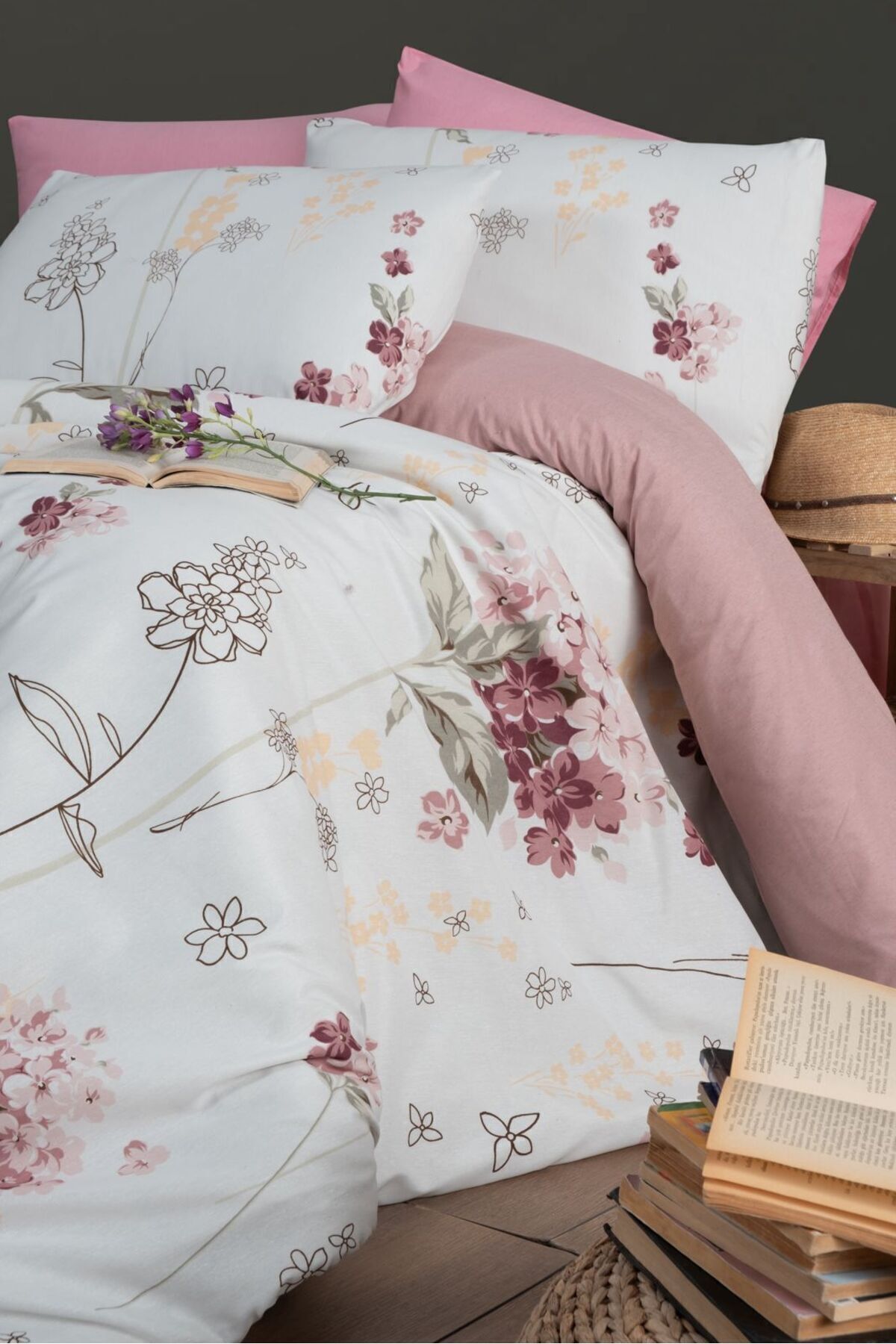 MyStory Home Lastikli Çarşaflı Tek Kişilik Nevresim Takımı Viola fotoğrafı 2 (önizleme)