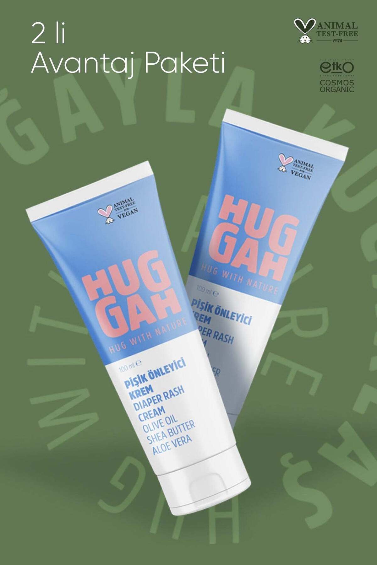 Huggah Organik Doğal Pişik Önleyici Bebek Bakım Kremi 100ml x 2 Adet fotoğrafı 3 (önizleme)