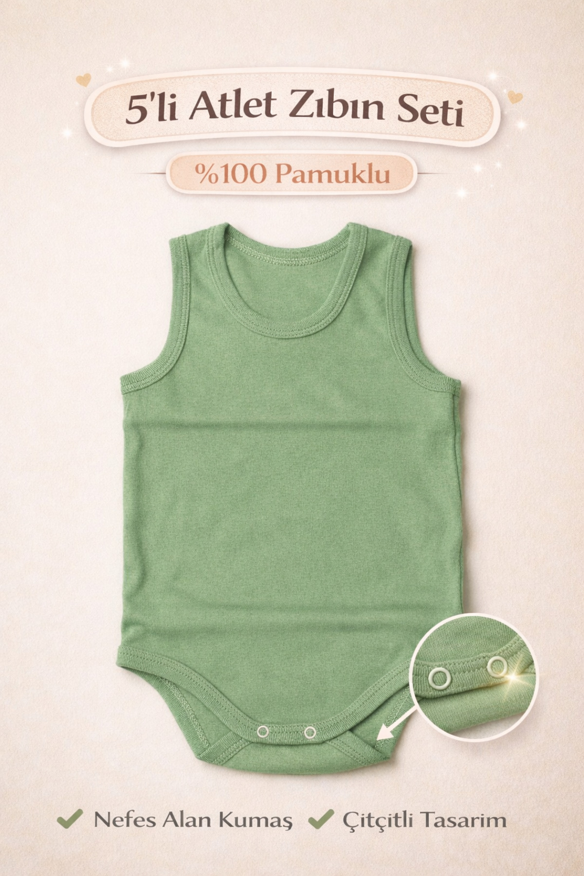 Vivolas %100 Pamuk 5'li Bebek Çıtçıtlı Body Atlet Seti Renkli Zıbın Kız & Erkek 0-4 Yaş fotoğrafı 3 (önizleme)