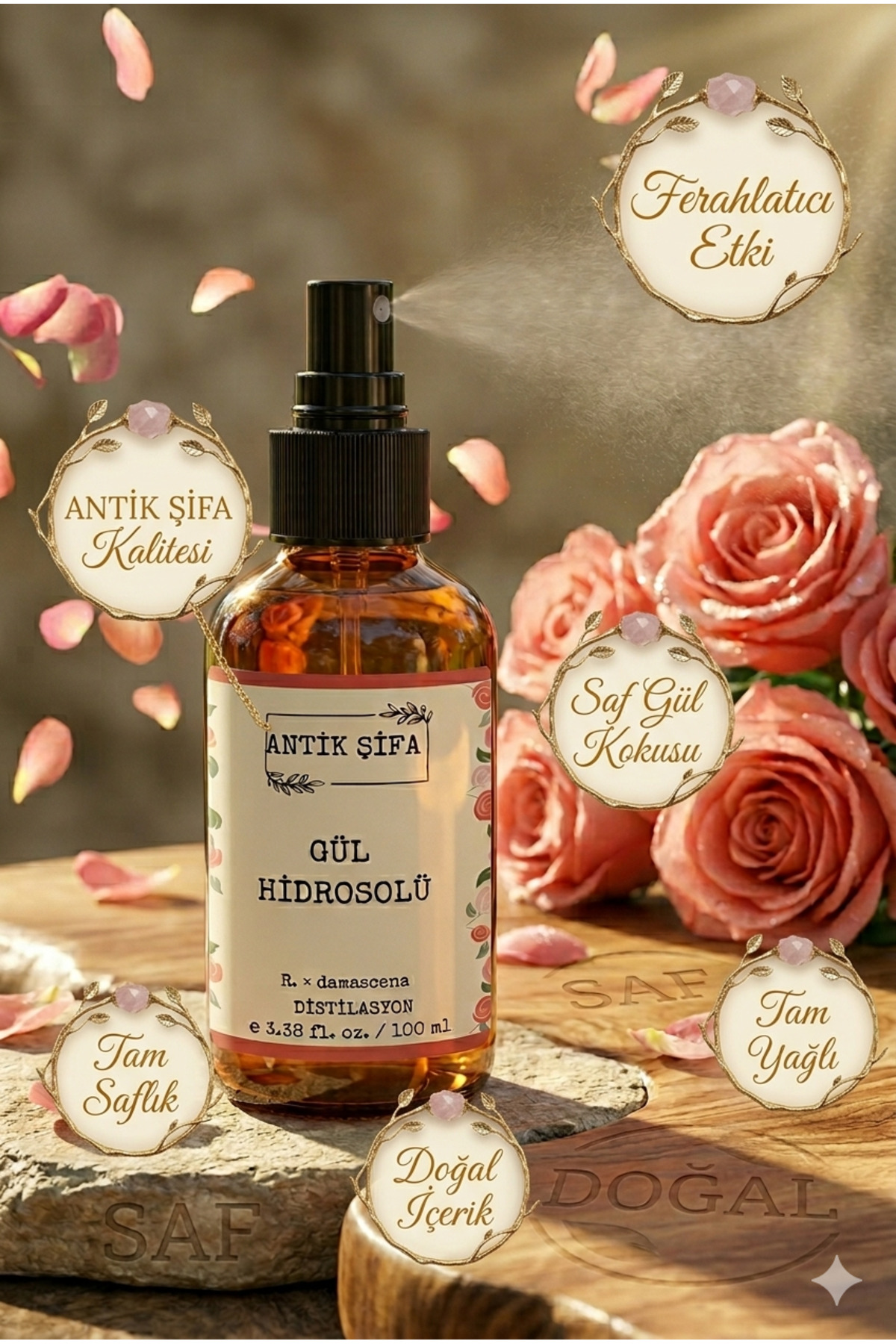 Yağlı Doğal Gül Suyu 100 ml - Saf Tam Yağlı Doğal Gül Hidrosolü Tonik 100 ml — hidrosolgul1 — تصویر 3 از 7