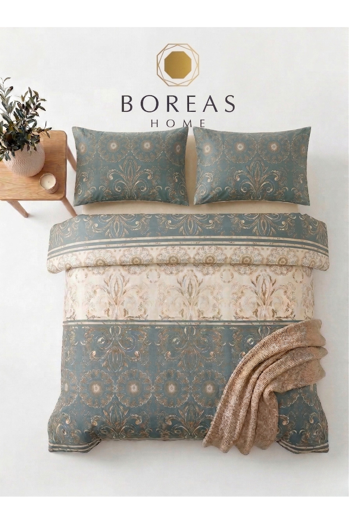 Boreas Home Saray Çarşafı Lastikli Çift Kişilik Nevresim Takımı fotoğrafı 2 (önizleme)