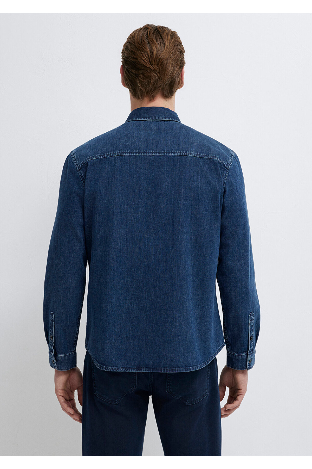 Mavi  Eric Edition Puslu İndigo Mavisi Jean Gömlek Regular Fit / Normal Kesim 0211504-91348 - Görsel 6