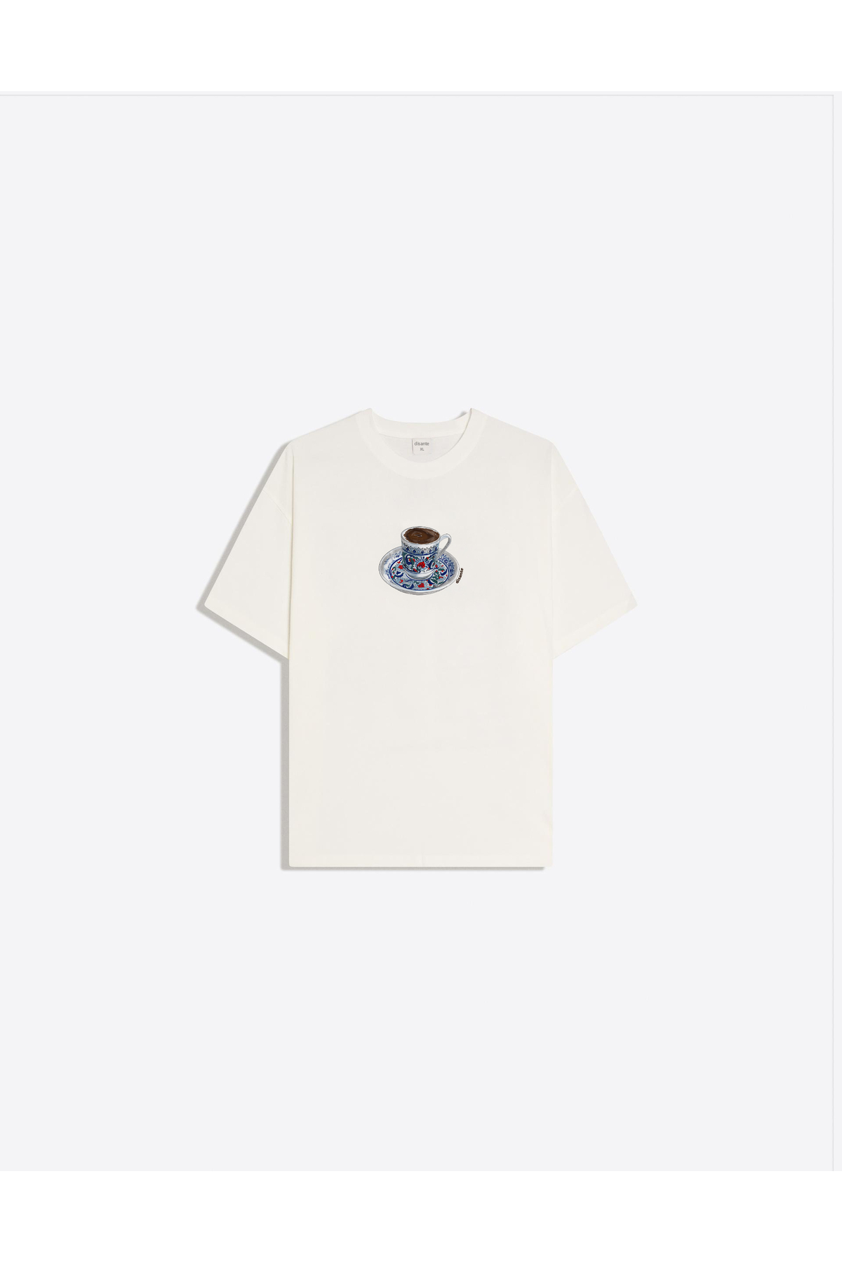 Disante  Turkish Coffee 2 Baskılı Bisiklet Yaka Oversize Trend Kadın T-shirt - Görsel 3