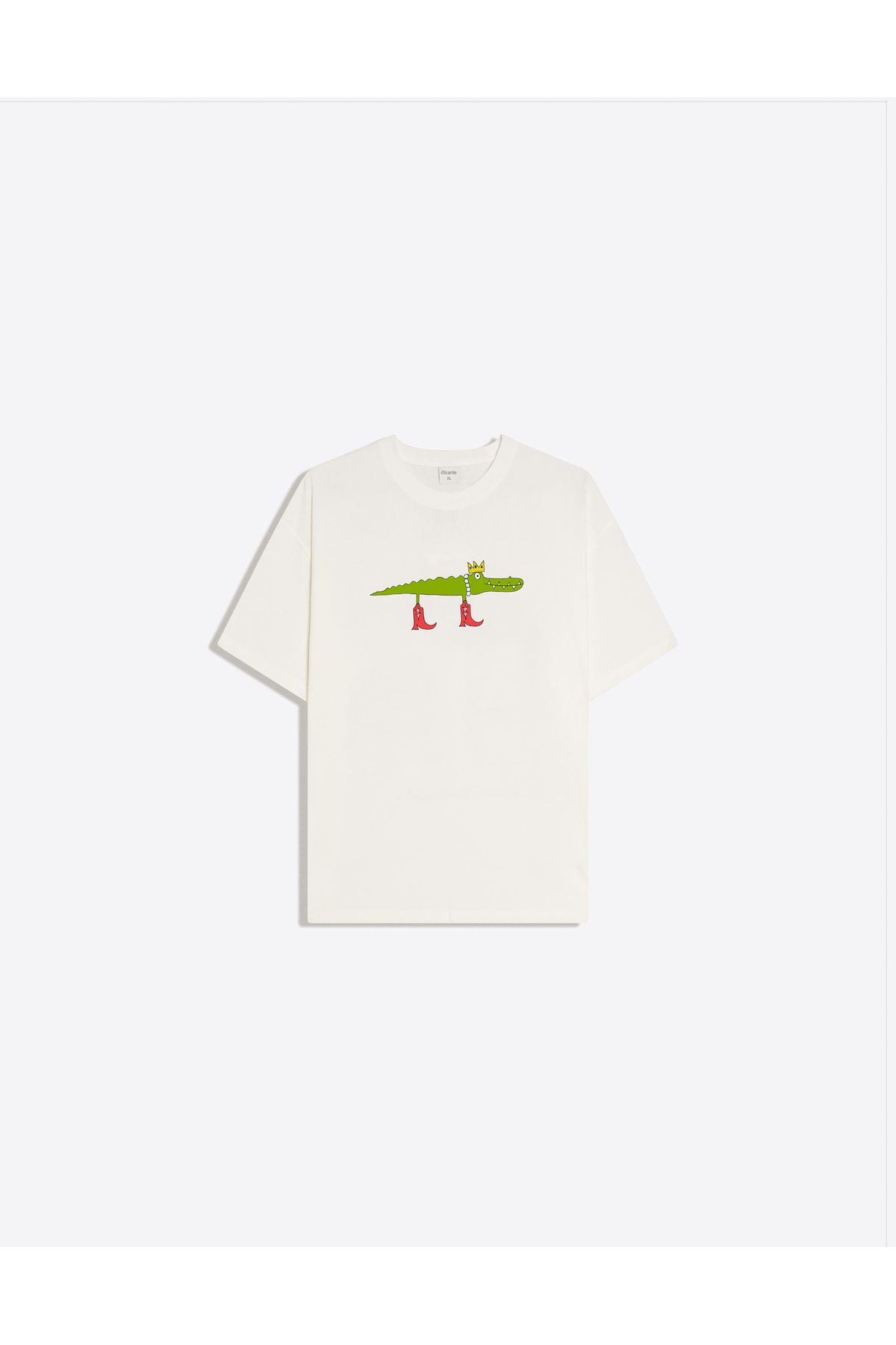 Crocodile Printed Crew Neck Oversize Trend Women's T-shirt