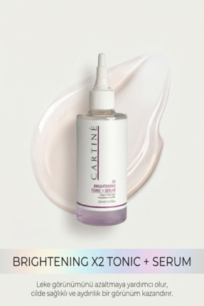 CARTİNE X2 Brıghtenıng Tonıc+Serum Beyazlatıcı Aydınlatıcı Leke Karşıtı Nemle...