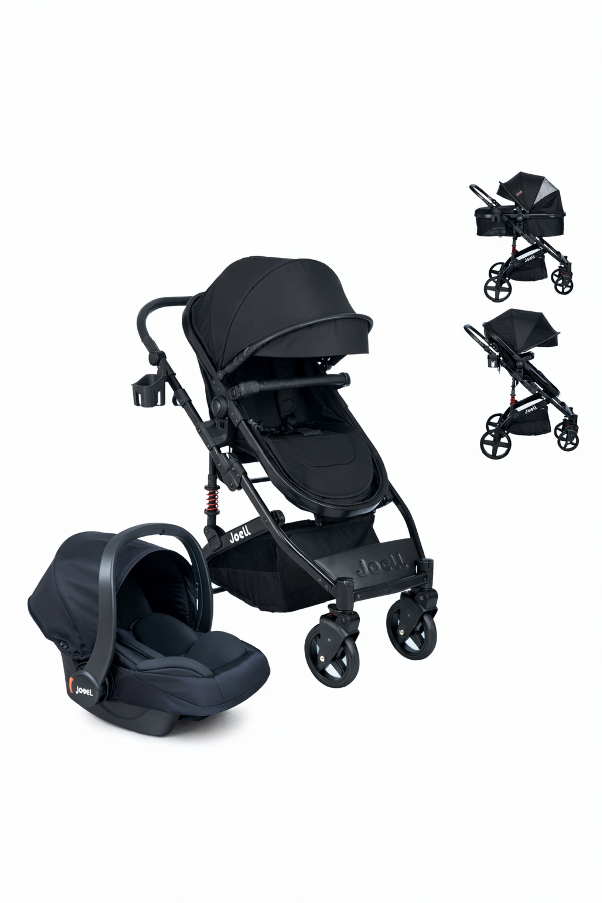 Joell Truva 1712 Travel Sistem Bebek Arabası Full Black fotoğrafı 2 (önizleme)