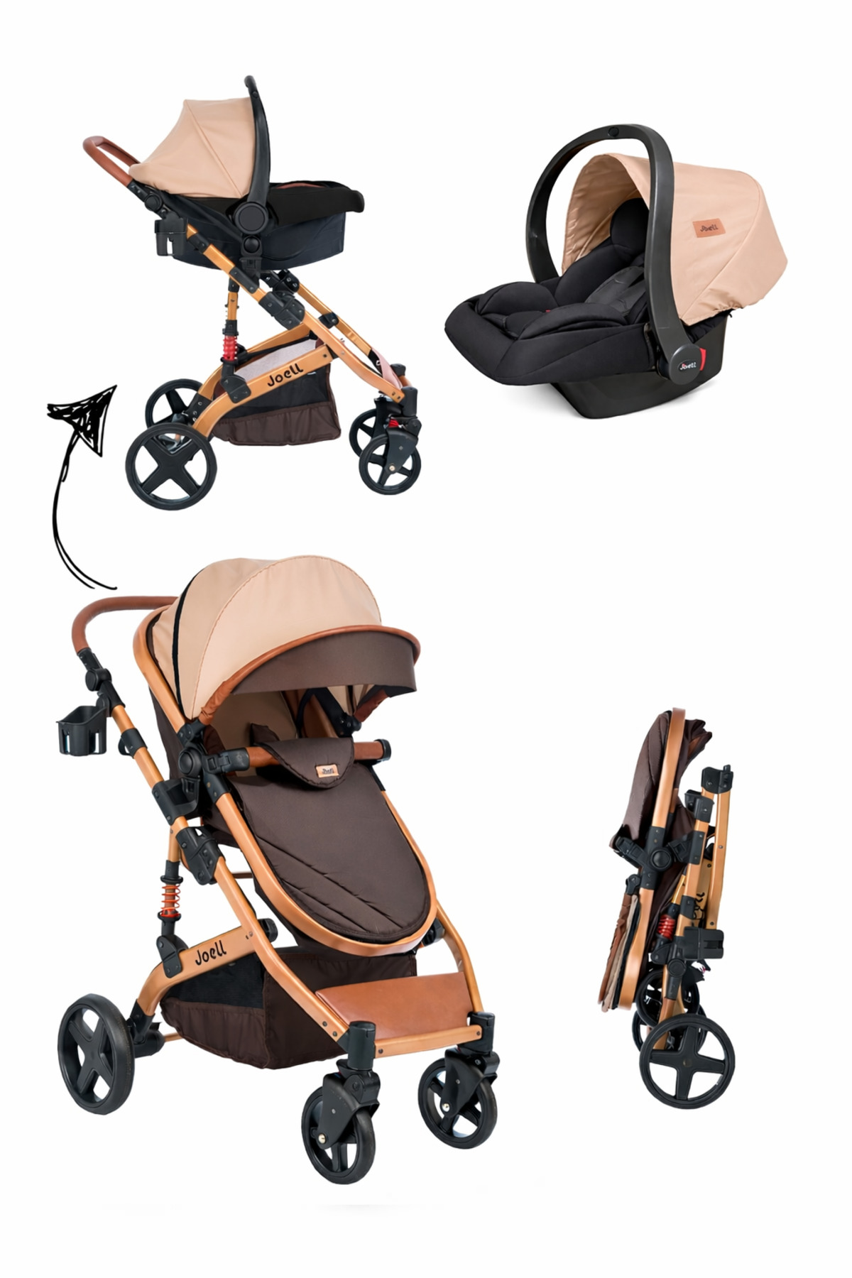 Joell Truva 1712 Travel Sistem Bebek Arabası Kahve - Fiyatı, Yorumları
