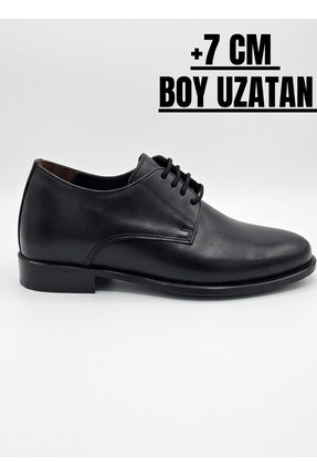DUMMET Gizli Topuk Hakiki Deri Klasik Ayakkabı | +7 cm Boy Uzatan Damatlık Kl...