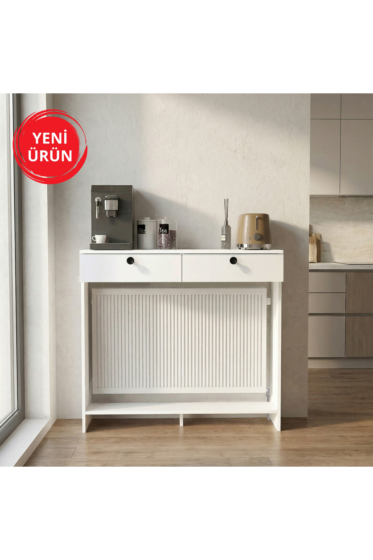 Opelya Honeycomb Coffee Corner Dresser, Multipurpose Wardrobe & Entrance Living Room Furniture 110 cm