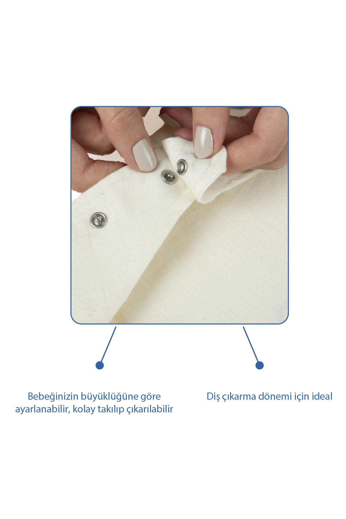Babyjem Emzik Askılı Müslin Önlük 837 Ekru fotoğrafı 5 (önizleme)
