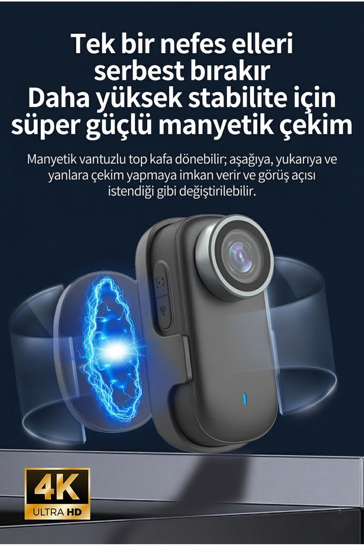 4K Ultra HD Su Geçirmez Aksiyon Kamerası - 1080P 30FPS Wi-Fi 30M Su Altı Kask ve Motovlog Kamerası