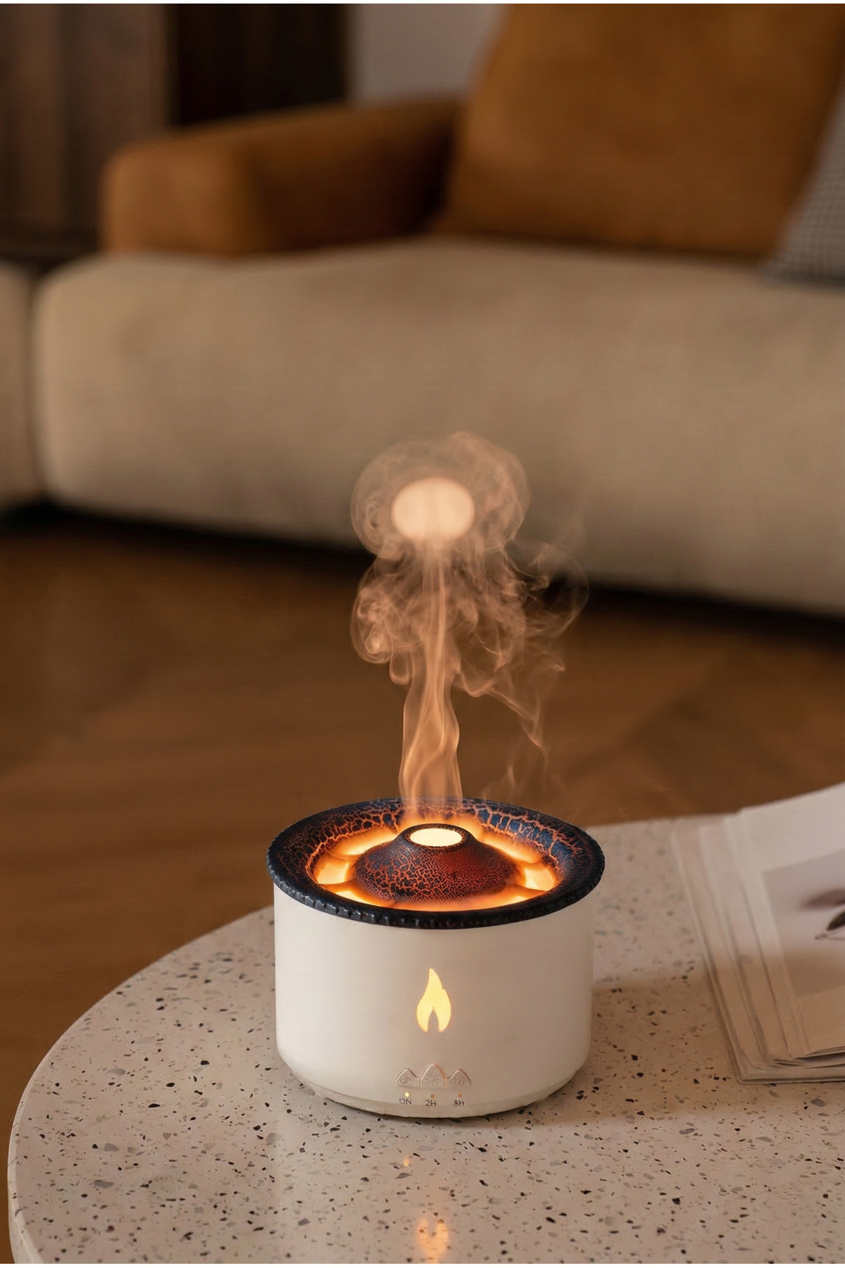 500ml Uzaktan Kumandalı Hava Nemlendirici - Renkli LED Işıklı Aroma Difüzörü ve Buhar Makinesi