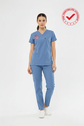 Class Üniforma Alaska Mavisi Doktor Hekim Forması Likralı Scrubs Kadın (Yeni ...