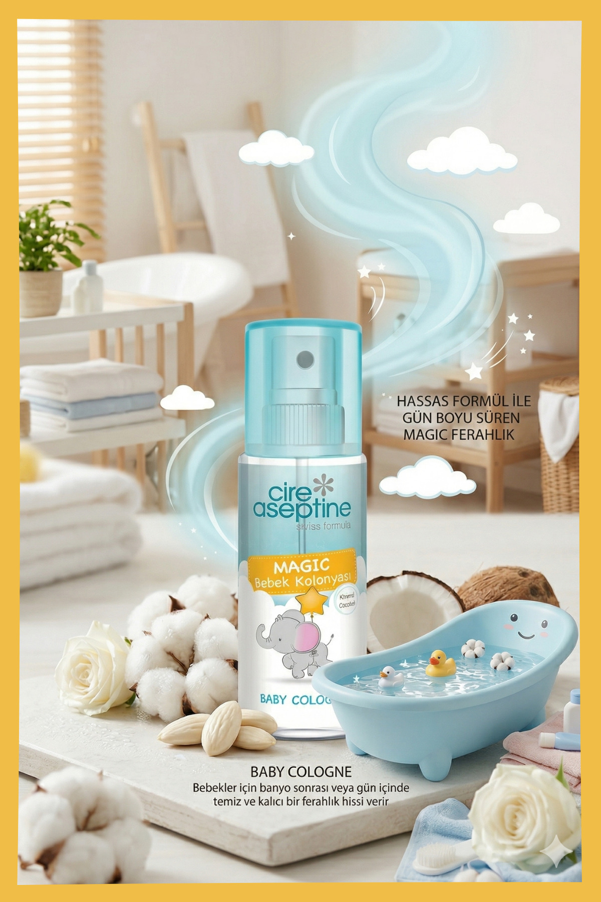Cire Aseptine Bebek Kolonyası Magic 150 ml fotoğrafı 3 (önizleme)