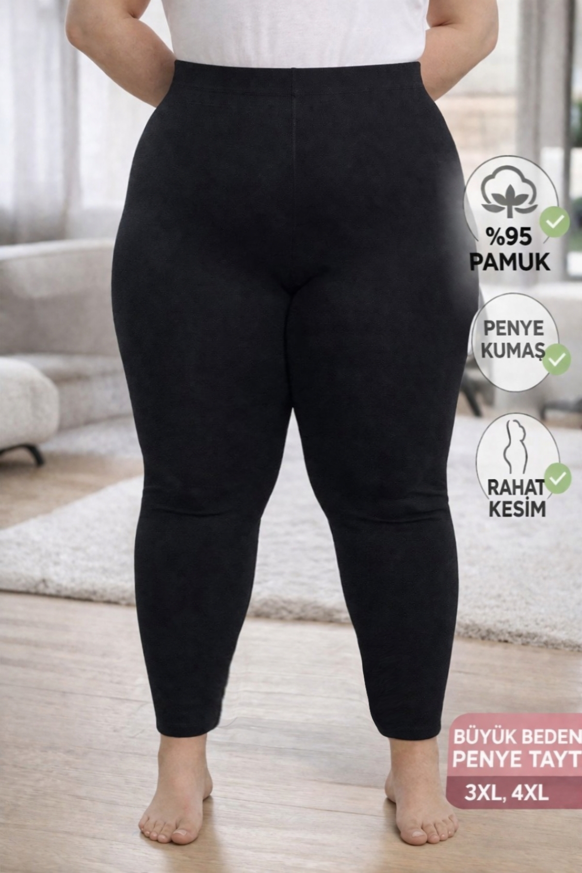 Medament  BÜYÜK BEDEN AĞLI PENYE TAYT ( EXTRA BÜYÜK BEDEN) RAHAT KALIP, YÜKSEK BEL. - Görsel 5