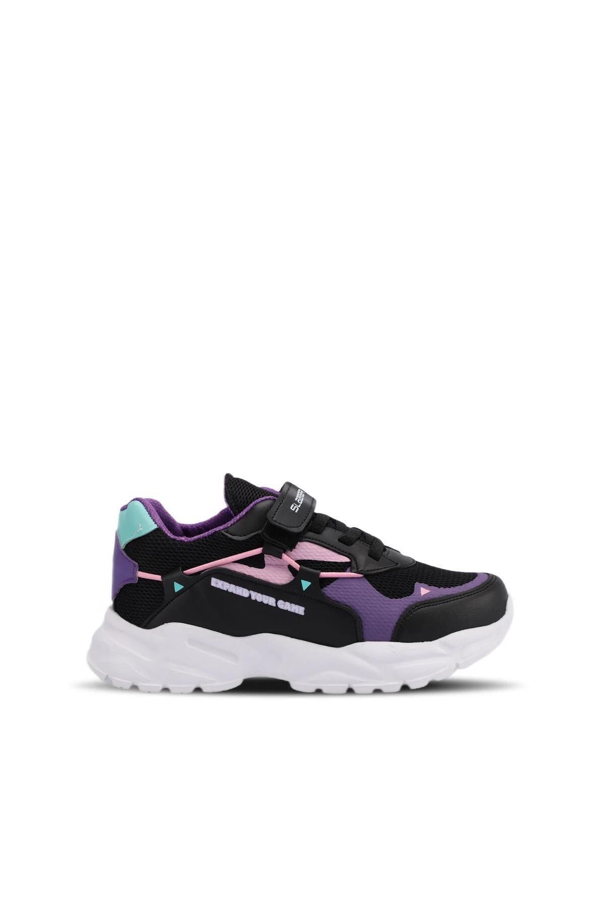 Cocoa☆ 4点 Slazenger SA13LF020-561 KEKOA F Siyah-Mor Çocuk Spor Ayakkabı