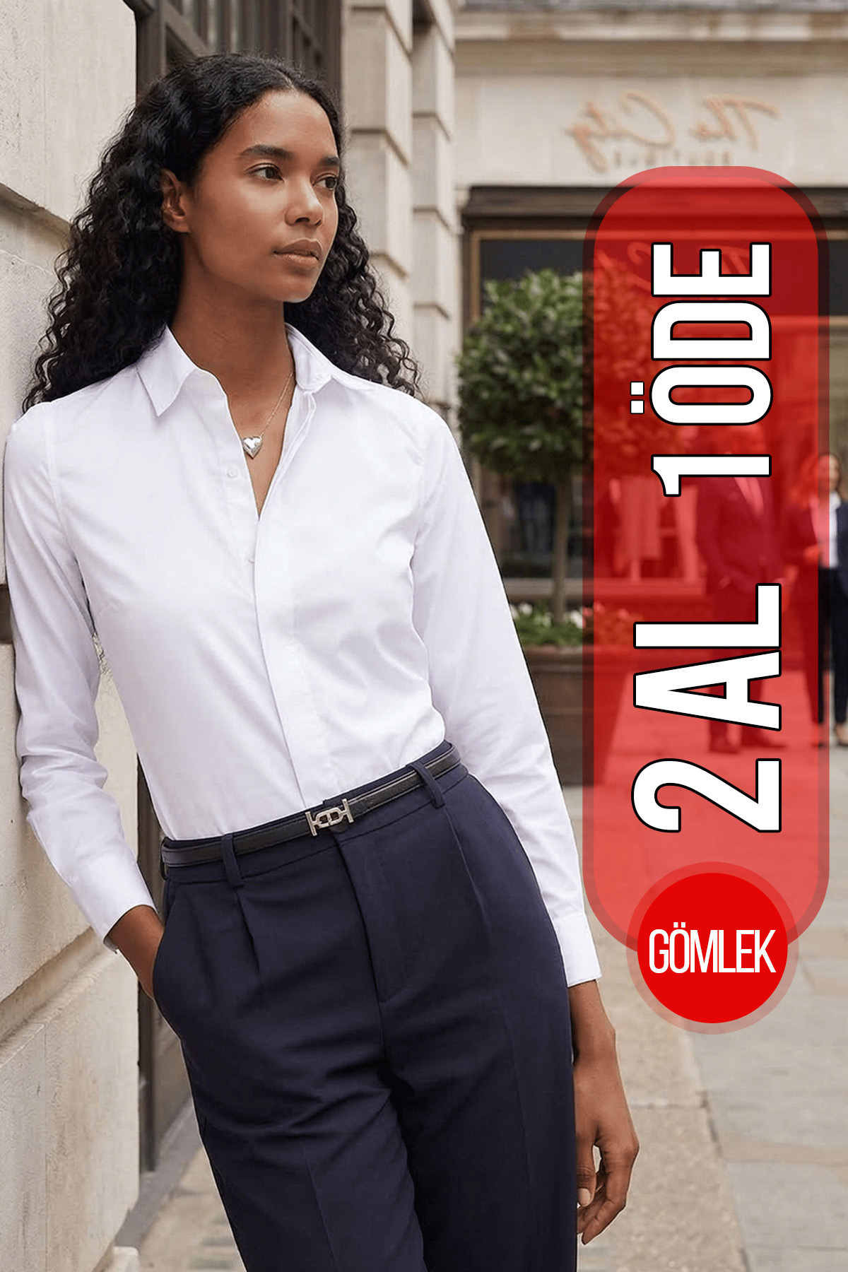 Tudors Dámska slim fit košeľa slim fit s dlhým rukávom a skrytým gombíkom v b...