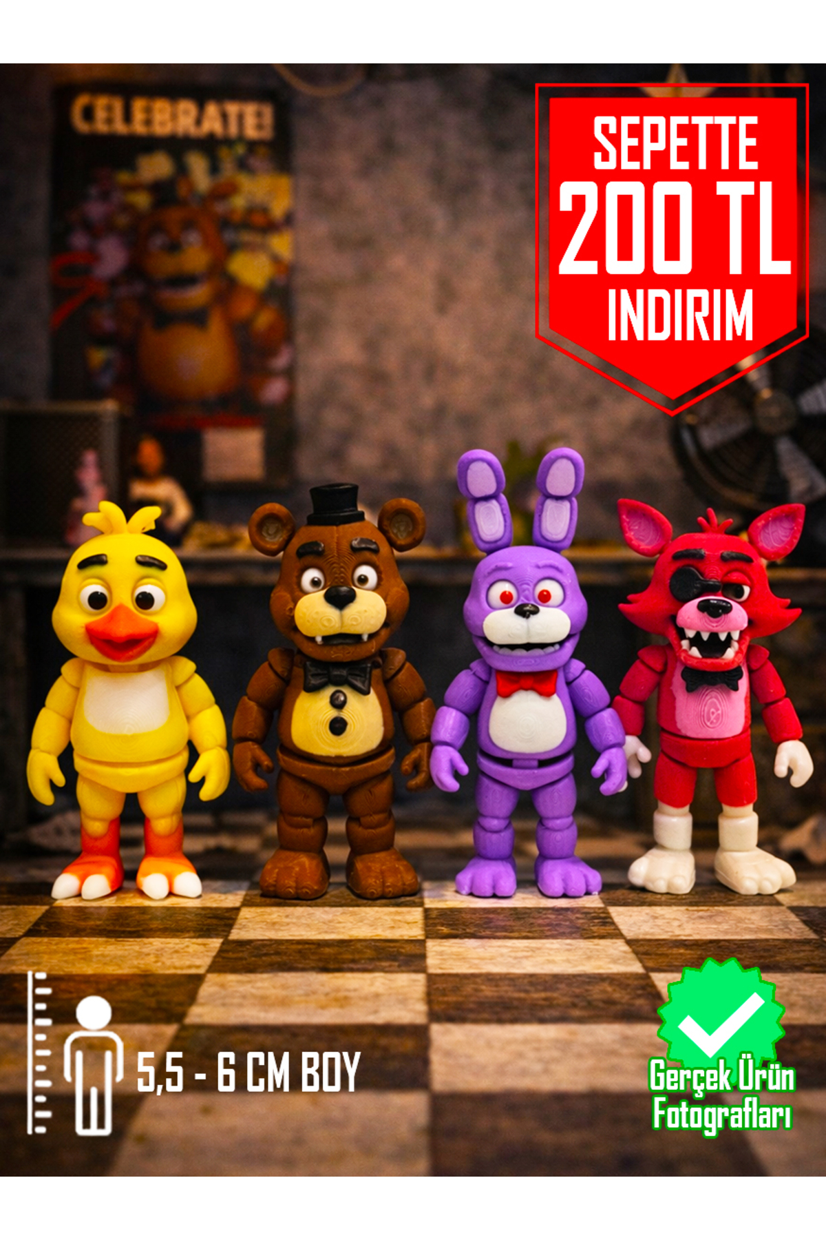 Suelo Butik Five Nights at Freddy's Karakterleri 4'lü Figür Seti 7