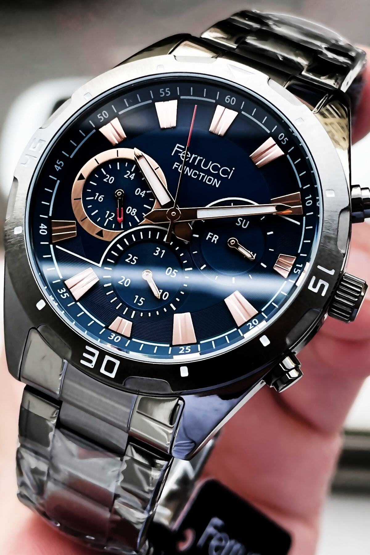 Function Men Wrist Watch 3 Atm Waterproof Smoke Color Steel Band Fre2003c4