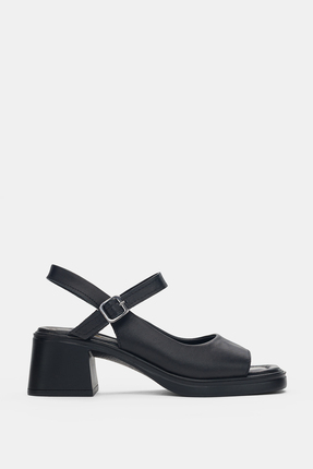 selin shoes Vesna Hakiki Deri Önden Açık Bilekten Bağlamalı Arka Kısmı Lastik...