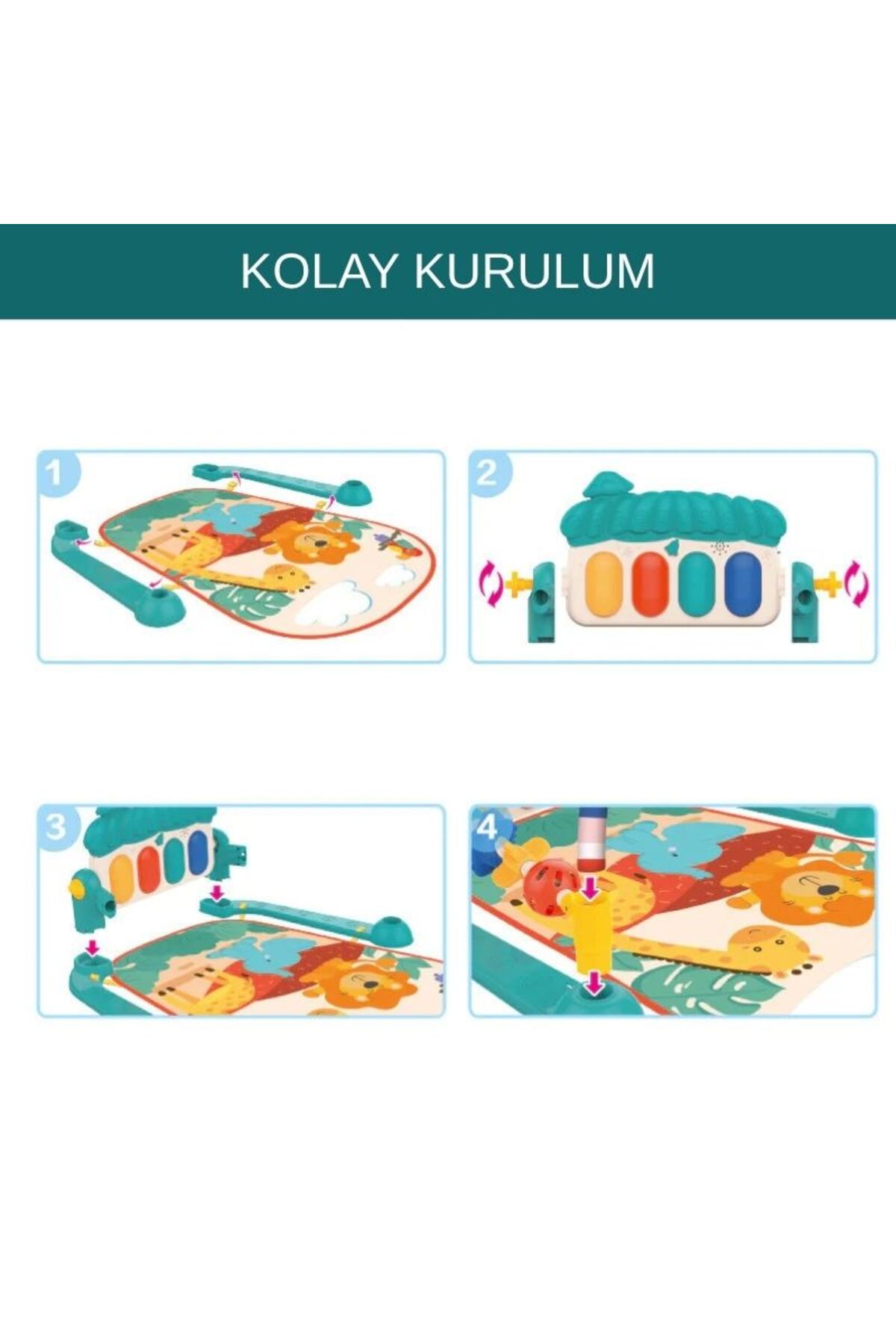 Generic Müzikli Piyanolu Oyun Halısı – Askılı Oyuncaklı Bebek Oyun Matı (3+ Ay) fotoğrafı 7 (önizleme)
