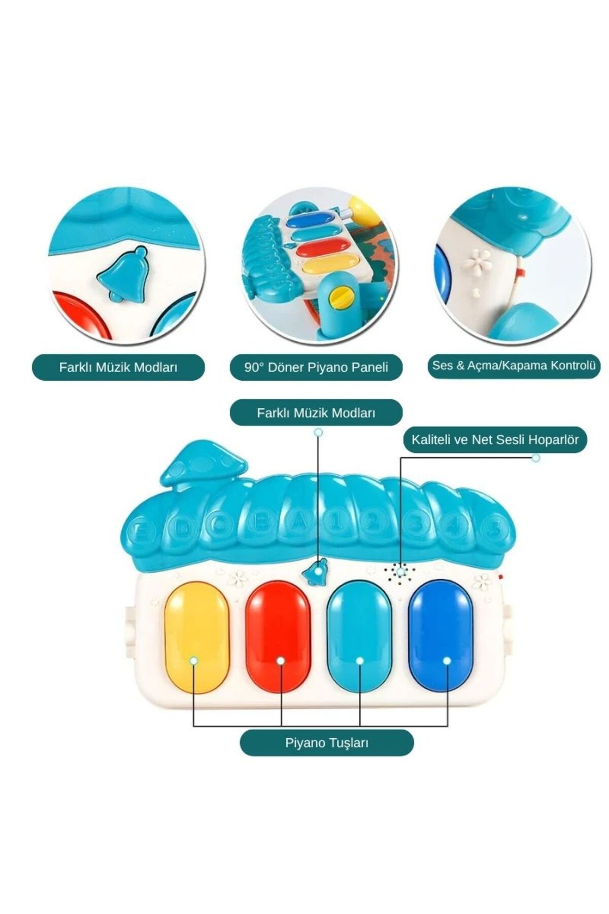 Generic Müzikli Piyanolu Oyun Halısı – Askılı Oyuncaklı Bebek Oyun Matı (3+ Ay) fotoğrafı 6 (önizleme)