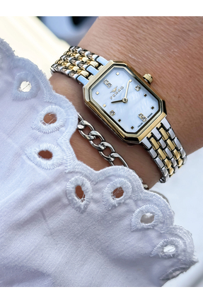 FERRO Sarı ve Gümüş Çelik Kordon Kadın Kol Saati FL21752A-D 3ATM Su Geçirmez ...