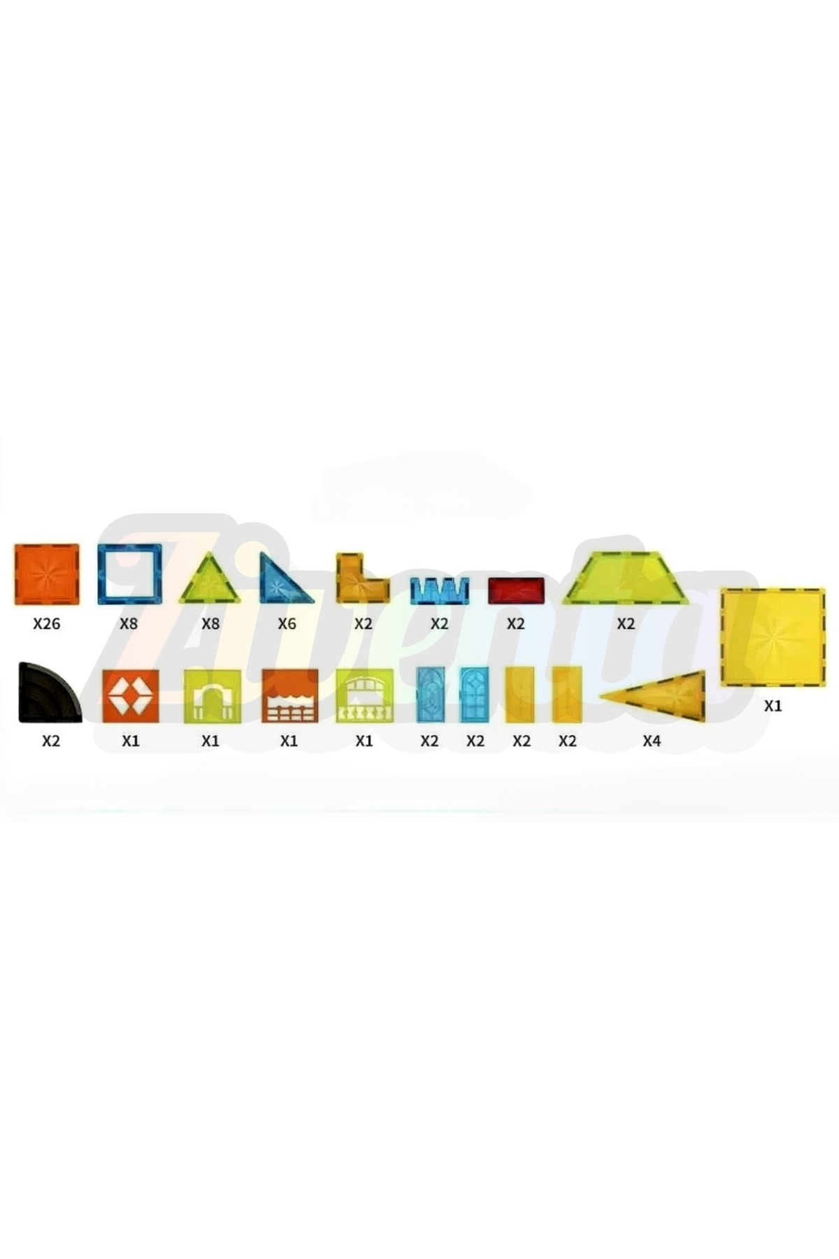 ZİVENTA Magnetic Tiles 75 Parça Manyetik Yapı Blokları Eğitici STEM Oyuncak İnşa Oyuncağı Zeka Geliştirici fotoğrafı 4 (önizleme)