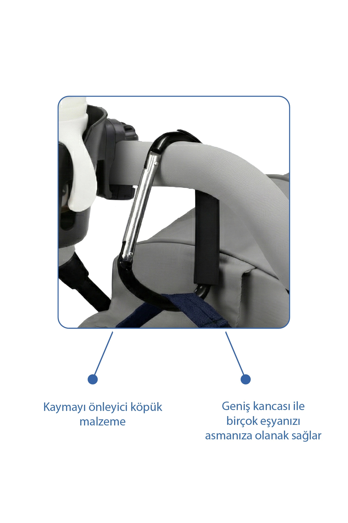 Babyjem Bebek Arabası Aksesuar 2 Parça Set Telefon Tutucu + Kanca XL fotoğrafı 2 (önizleme)