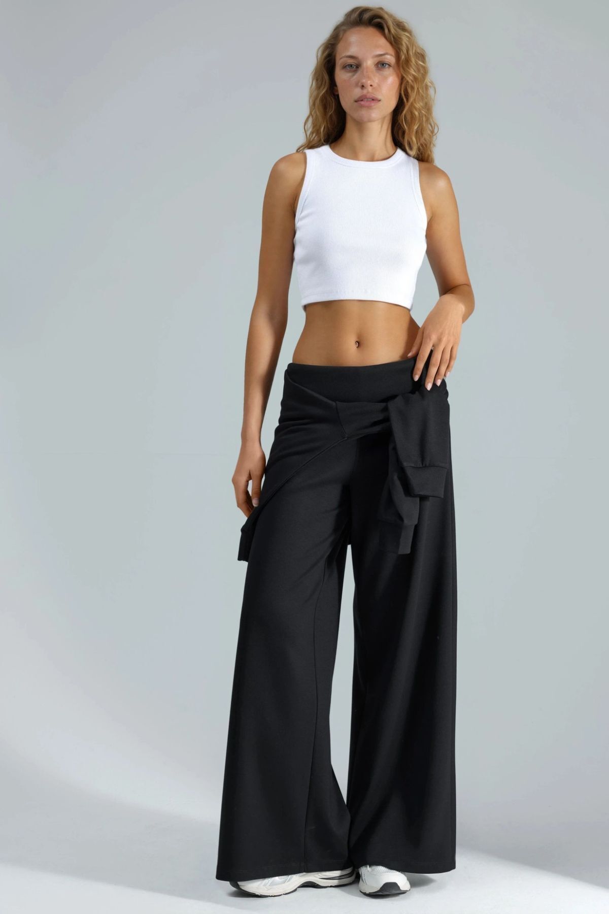 Hiccup  Modal Touch Kıvrık Belli Palazzo Pantolon - Görsel 6