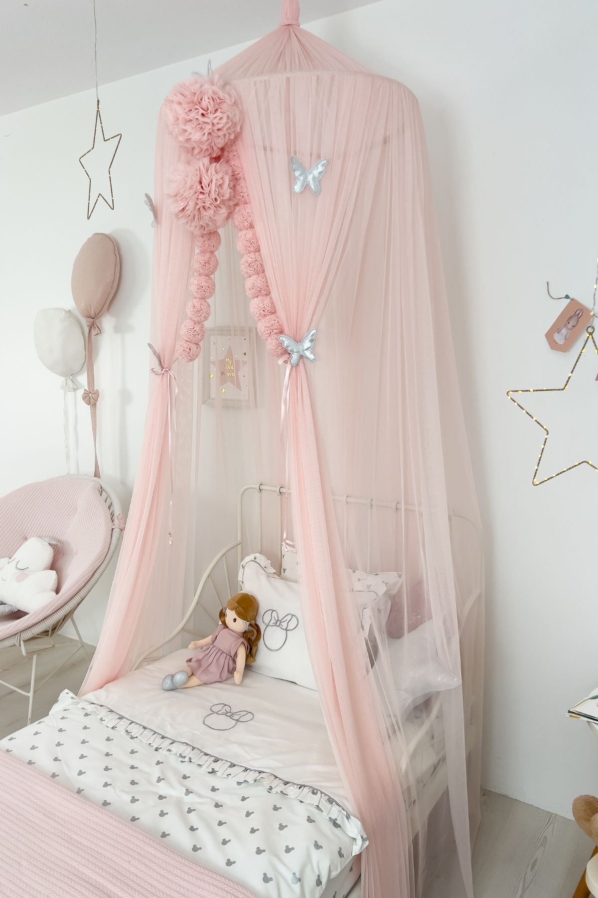 Tulle Mosquito Net Basic Baby Pink Canopy Mosquito Net