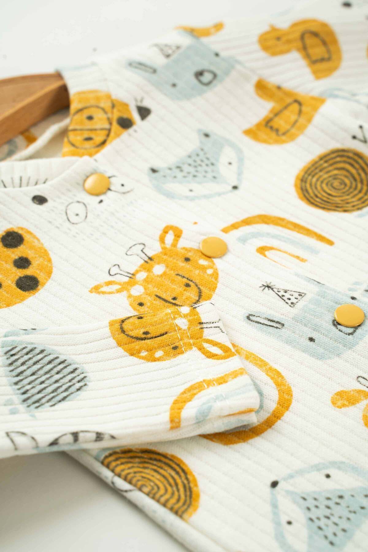 NEU KIDS Hastane Çıkışı 100% Pamuk Baskılı Yenidoğan 5li Set Bebek Kıyafeti fotoğrafı 2 (önizleme)