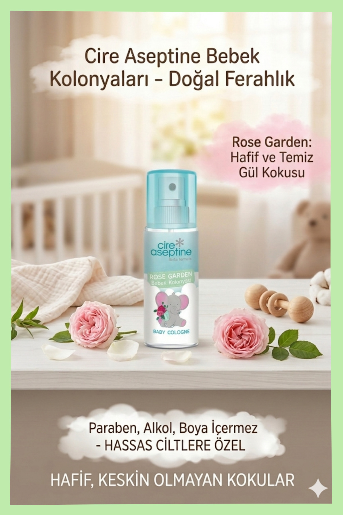 Cire Aseptine Bebek Kolonyası Rose Garden 150 Ml fotoğrafı 3 (önizleme)