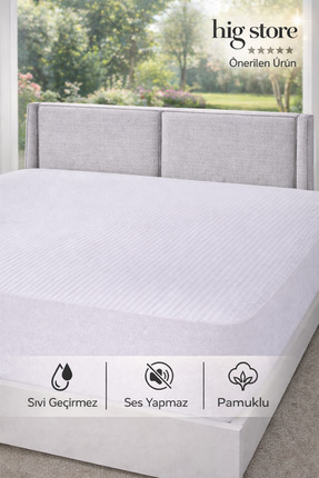 Hig Store 3d Sıvı Geçirmez %100 Pamuk Yatak Koruyucu Fitted Full Kenar Alez T...