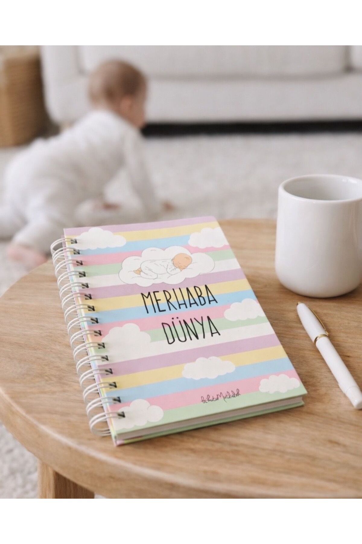 Bikutumutluluk Hediyelik - Merhaba Dünya Anne Bebek Ajandası Hamile Günlüğü Anı Defteri fotoğrafı 2 (önizleme)
