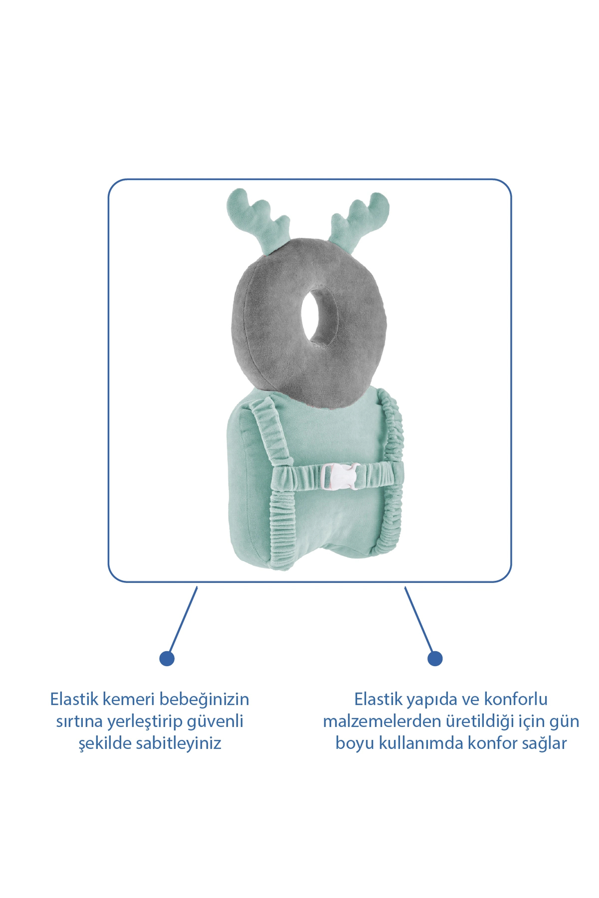 Babyjem Bebek Melek Kanadı Koruma Yastığı Yeşil Kadife fotoğrafı 4 (önizleme)