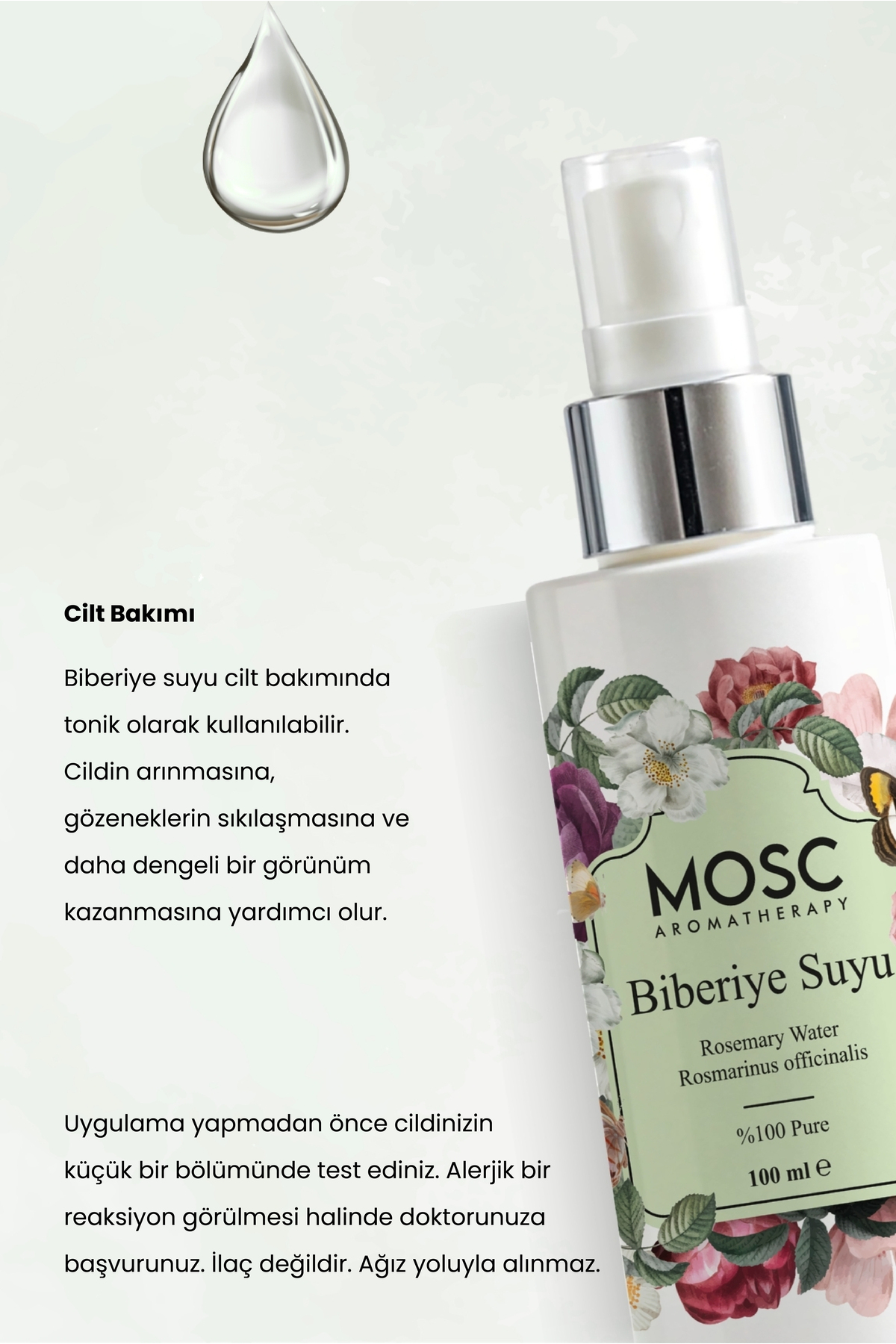 Biberiye Suyu 100 ml %100 Saf (Rosemary Water) — Mosc122 — تصویر 2 از 4