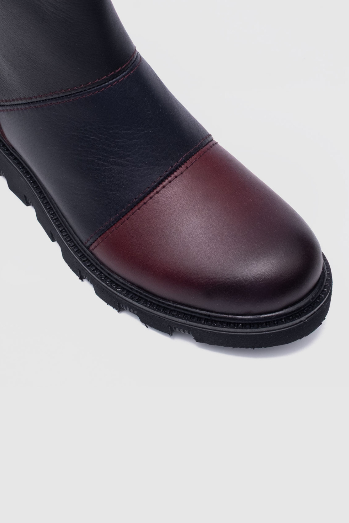 Beta Lacivert, Bordo Hakiki Deri Kadın Comfort Bot [BT070013] görsel 3