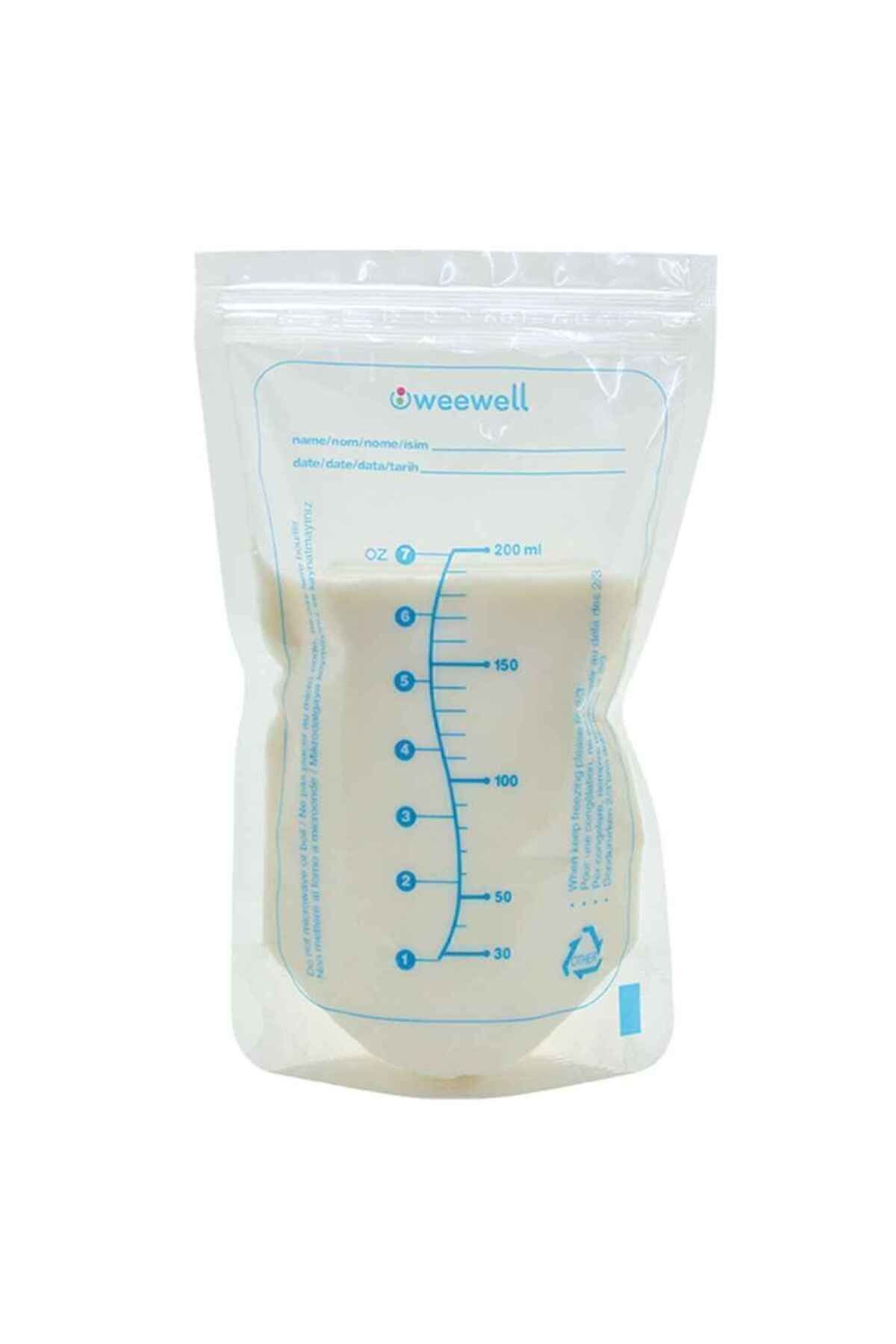 Gönül İşlerim Weewell Anne Sütü Saklama Poşeti 25'li x 2 Paket- 200 ml 50 Adet fotoğrafı 4 (önizleme)