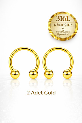 Sacce Scarves&Accessories Gold Çelik Top Uçlu Piercing Septum Kıkırdak Tragus...