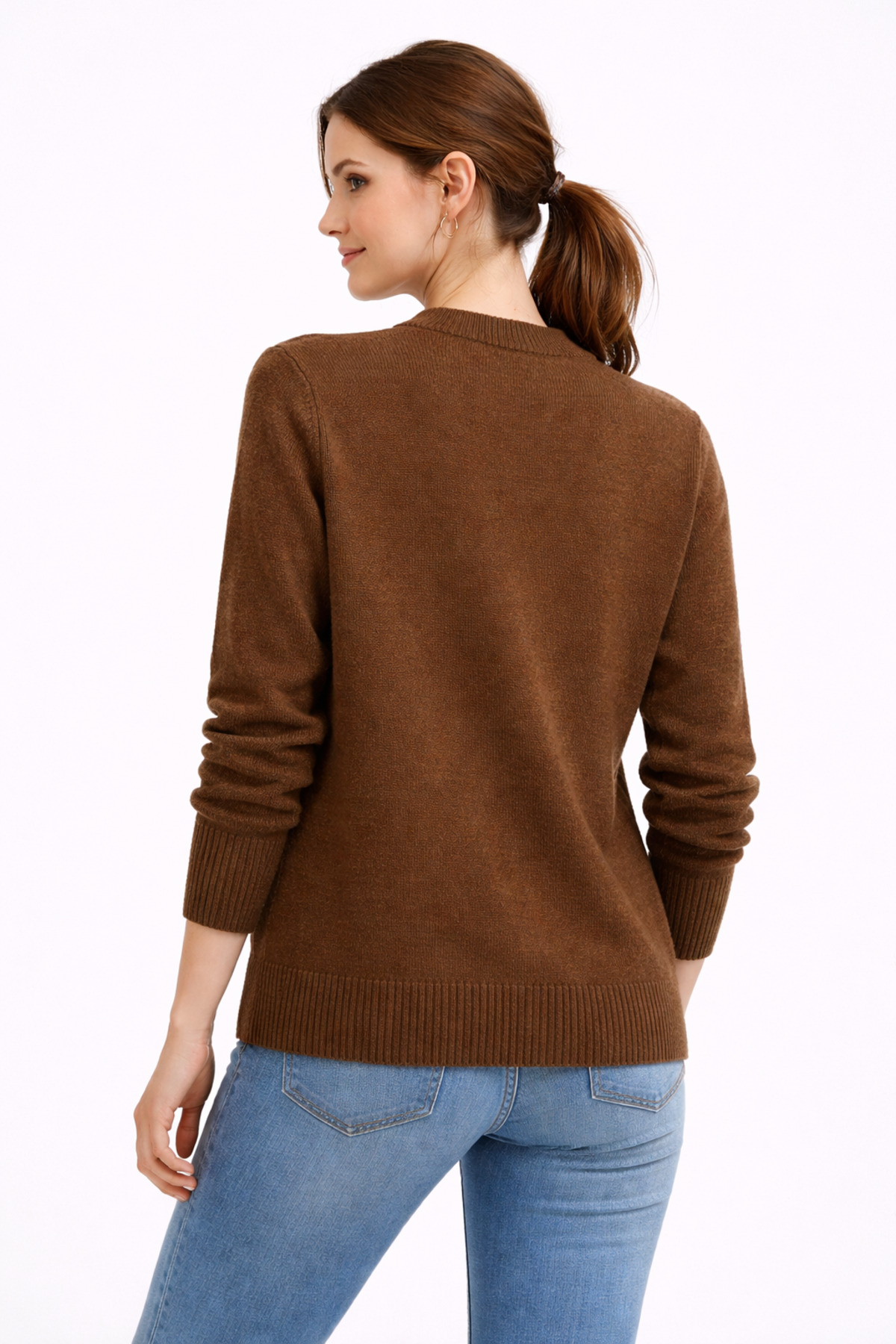 RTD&VLD  Kadın Vita-251 Puli Uzun Dğmeli Triko Hırka Lila - Görsel 2