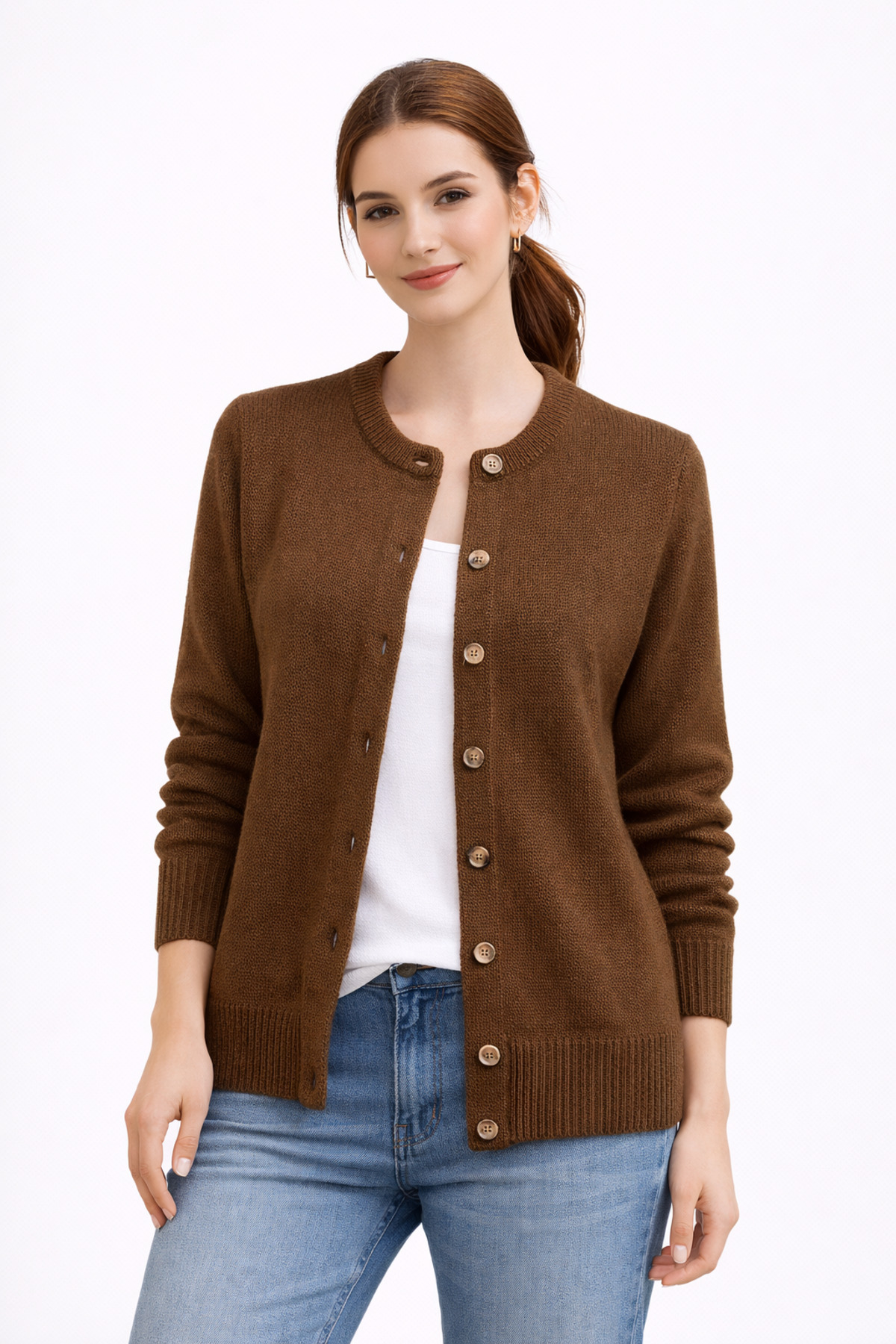 RTD&VLD  Kadın Vita-251 Puli Uzun Dğmeli Triko Hırka Lila