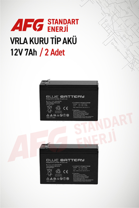 Blue Battery 2 ADET 12 VOLT 7 AMPER KURU TİP AKÜ 12 V 7 AH BL