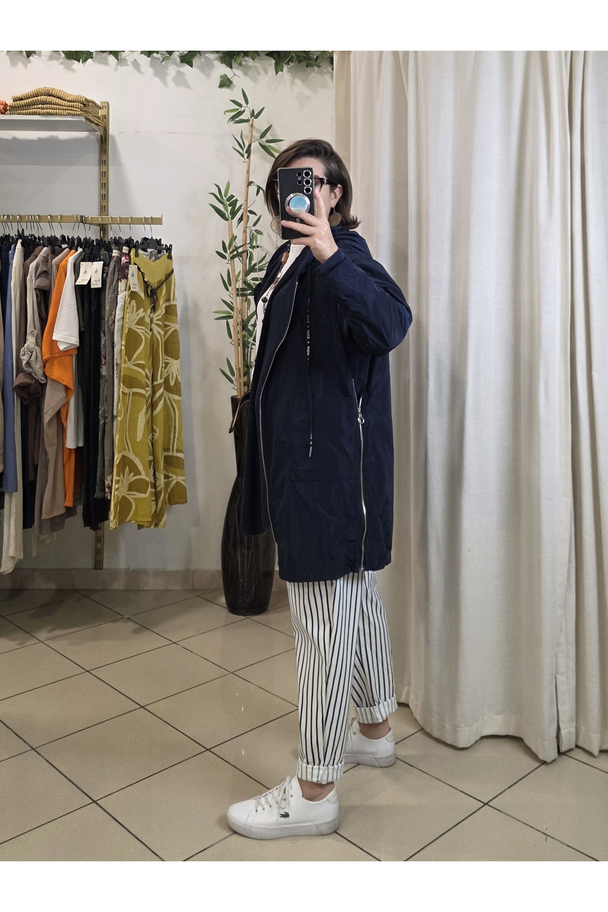 pudubutik  Su Geçirmez İtalyan Yağmurluk Lacivert - Görsel 5