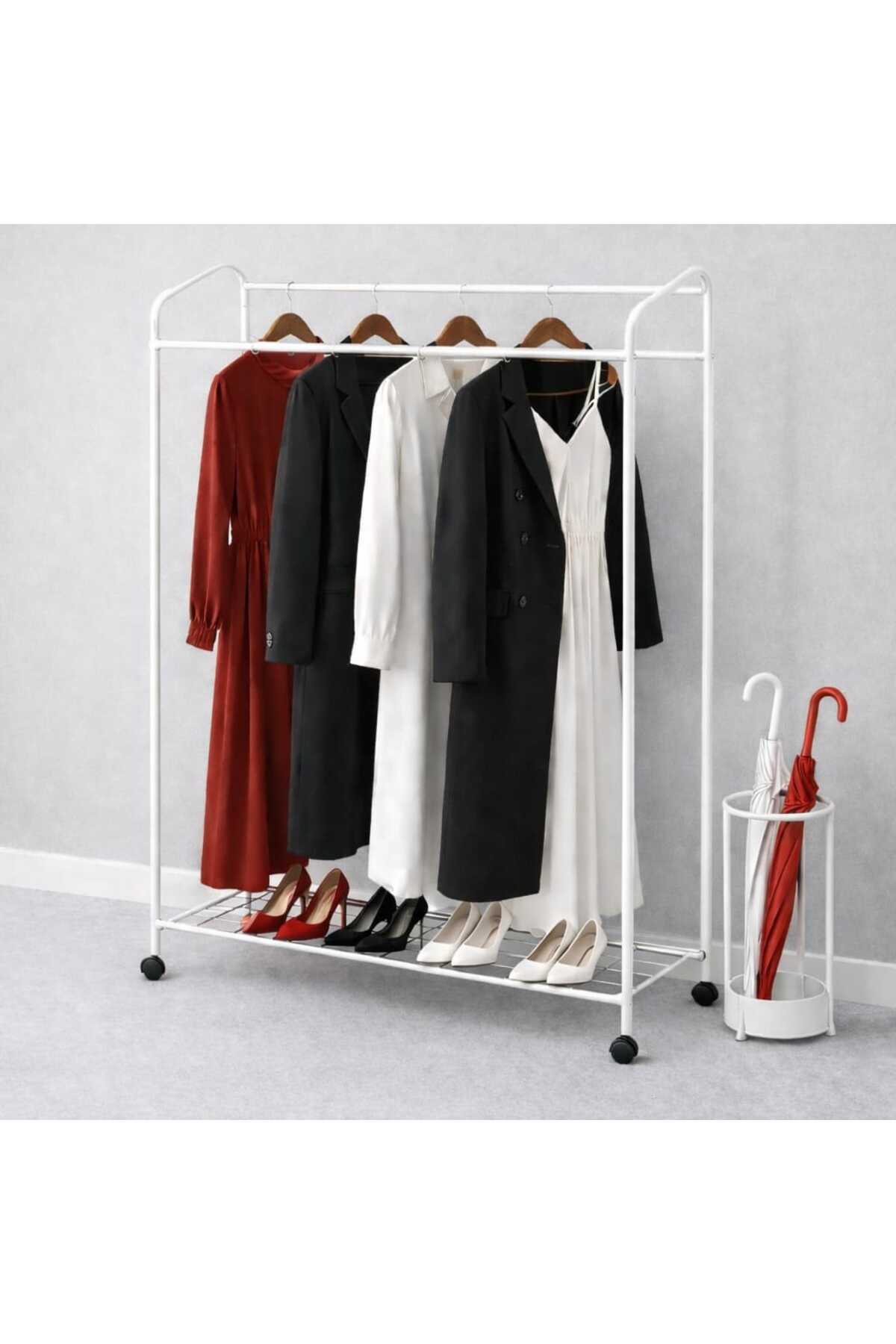 Armin Wheeled Hanger Garment Hanger Wheeled Hanger with Legs White