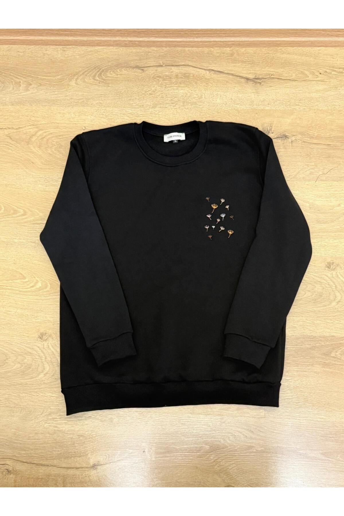 yubistitch Sweat Nakış İşlemeli Mini Karahindiba-Kalın Serisi -Siyah -3 iplik görsel 6