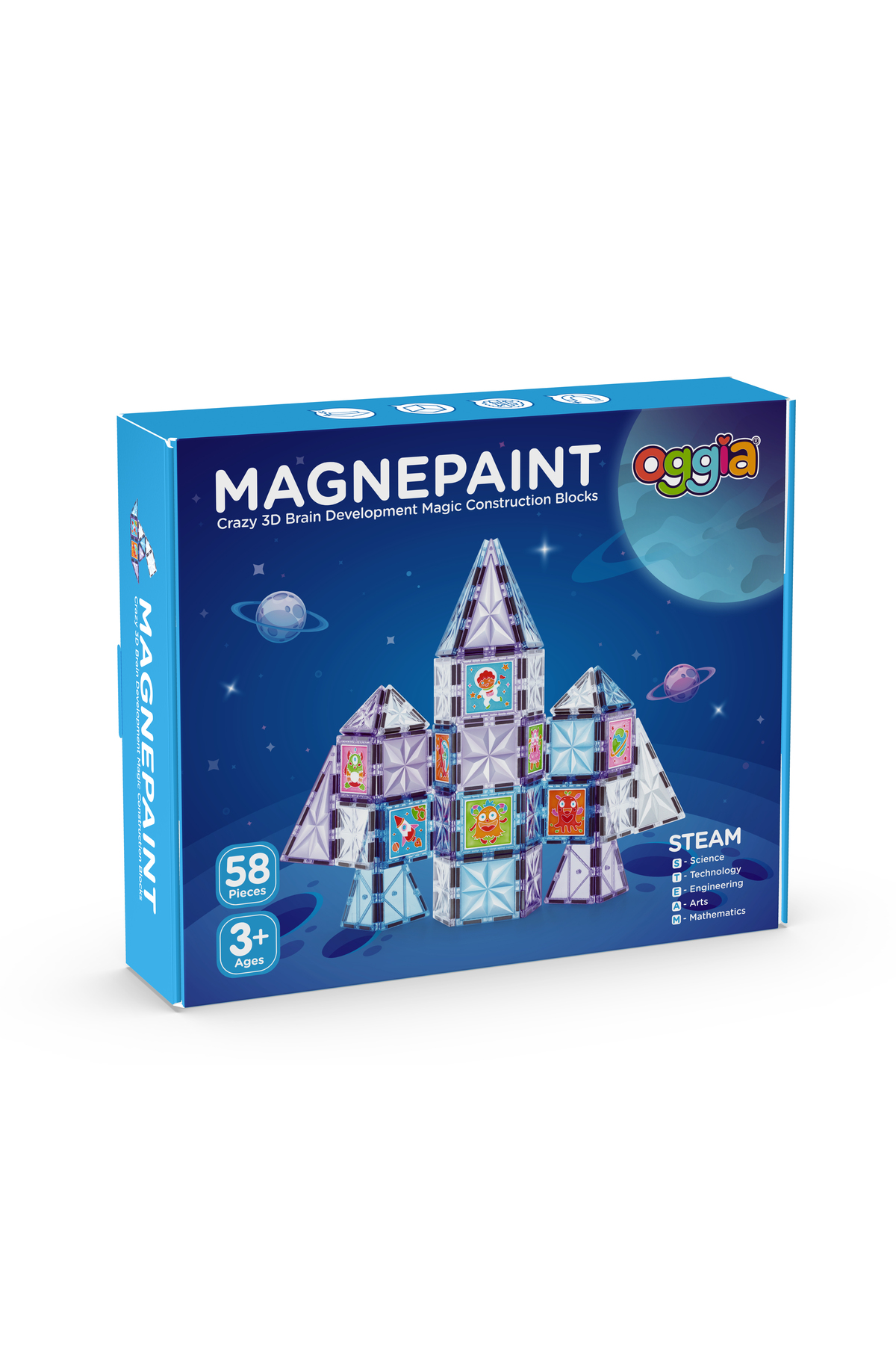 OGGİA 4’lü Manyetik Blok Seti Eğitici Oyuncak+35 Parça Hediye (58+64+80 ) Mega Avantaj Paket fotoğrafı 3 (önizleme)